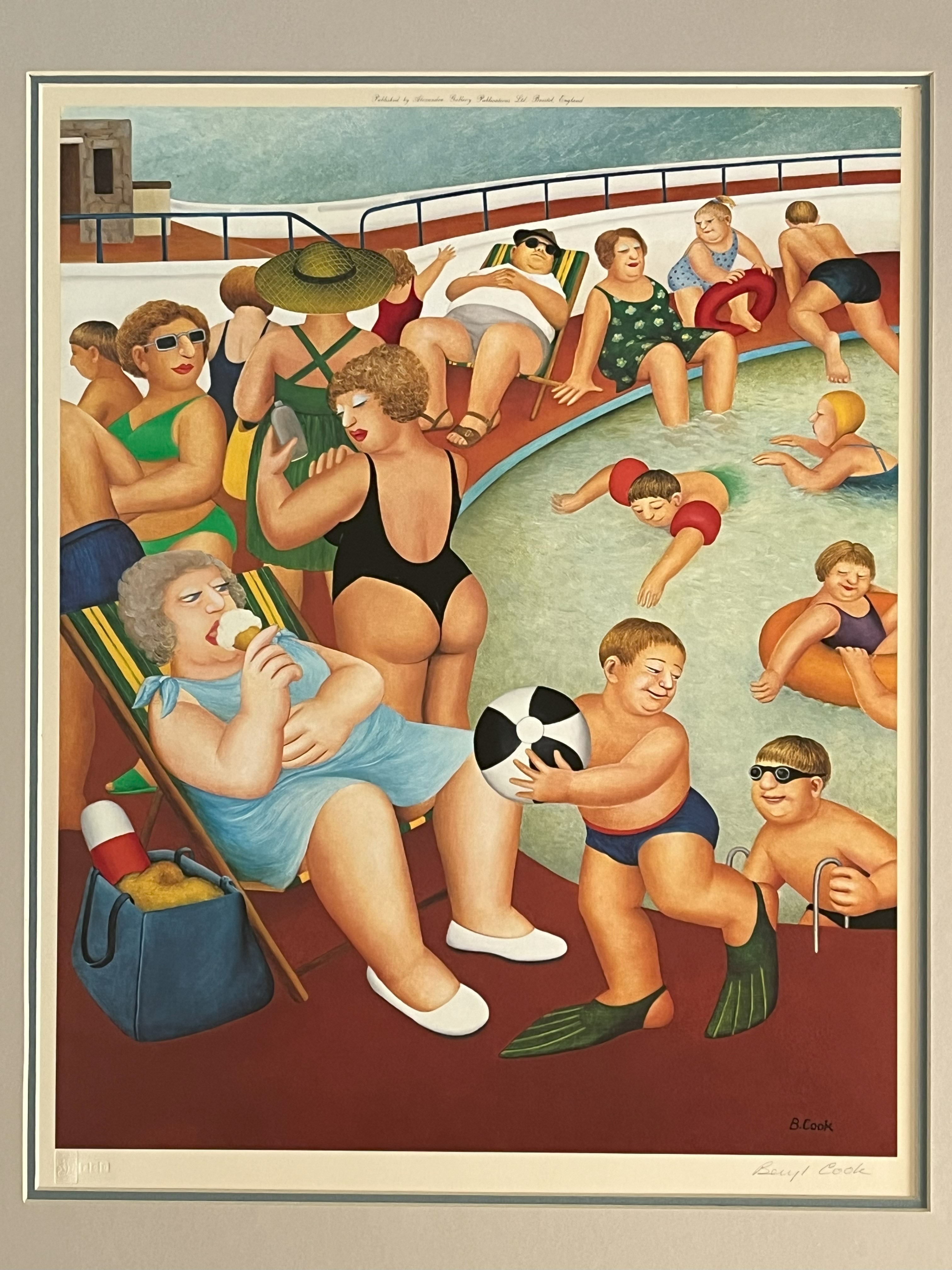 Beryl Cook Signed Lithograph, Limited Edition Number 524/850 published 1992   'The Bathing Pool'  Un