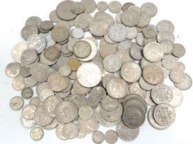 Approx 1.4 kIlos of Post 1947 Uk Cupro Coins together with some foreign coins (possibly Silver) see