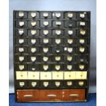 Large Bank of industrial metal drawers which measure approx H:44 x W:36 x D:12 Inches. Very Heavy an