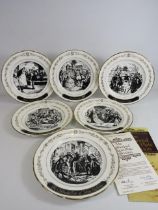 6 Limted edition Dickens plates by Wedgwood with certs and boxes.
