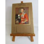 1937 King Edward VIII calendar local interest for Huddersfield plus a wooden picture easle.