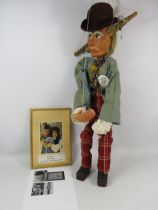 Vintage handmade German Puppet used in the Punkchen Theater presented by a International Ralph