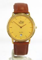 Gents Quartz watch by Jaguar with date window. Good Brown leather strap. May need new battery to run