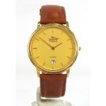 Gents Quartz watch by Jaguar with date window. Good Brown leather strap. May need new battery to run