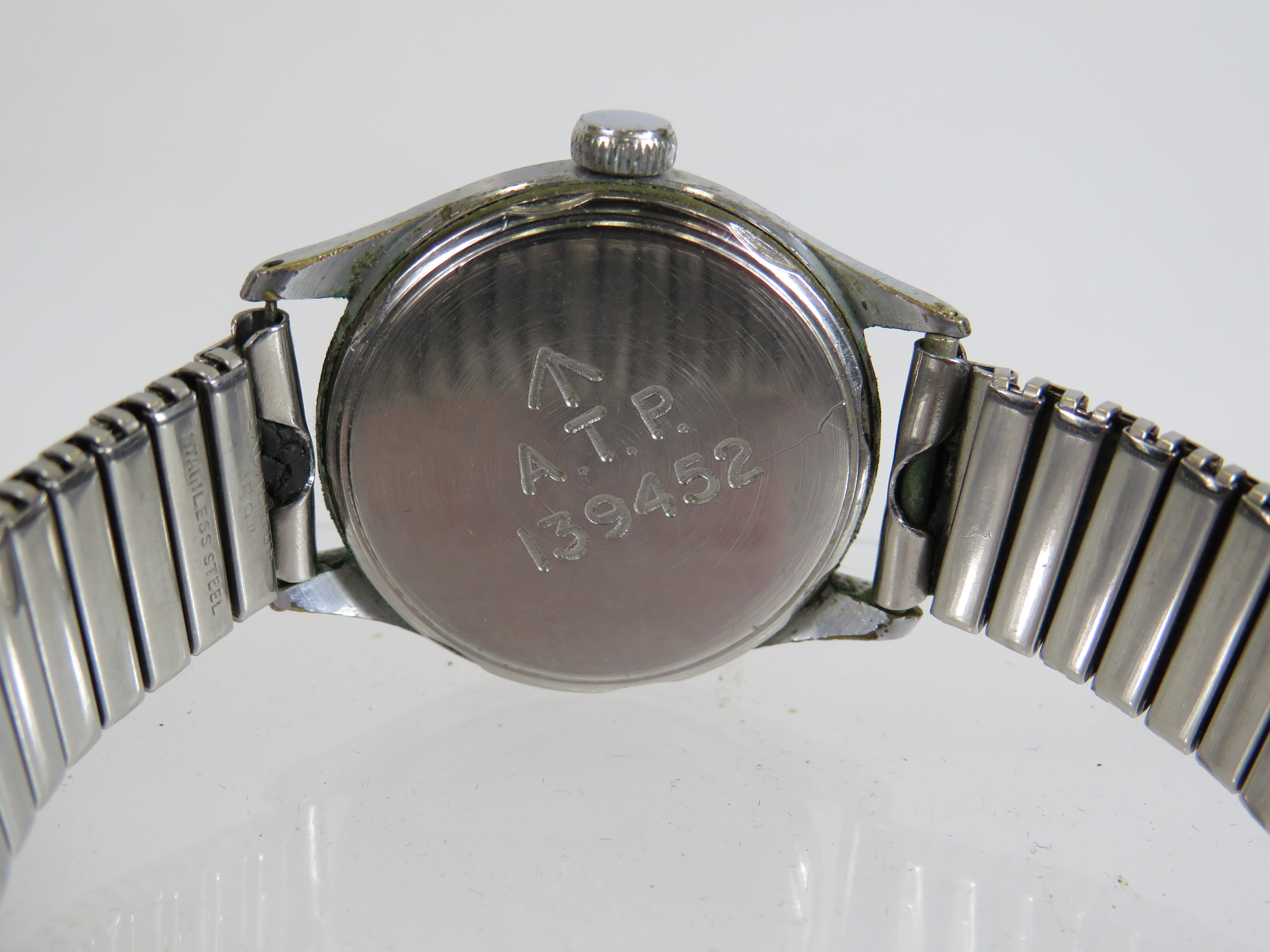 Timor Military issue watch with expanding metal strap. Subsidary Dial. Arrowmarked to rear & Stamped - Image 4 of 6