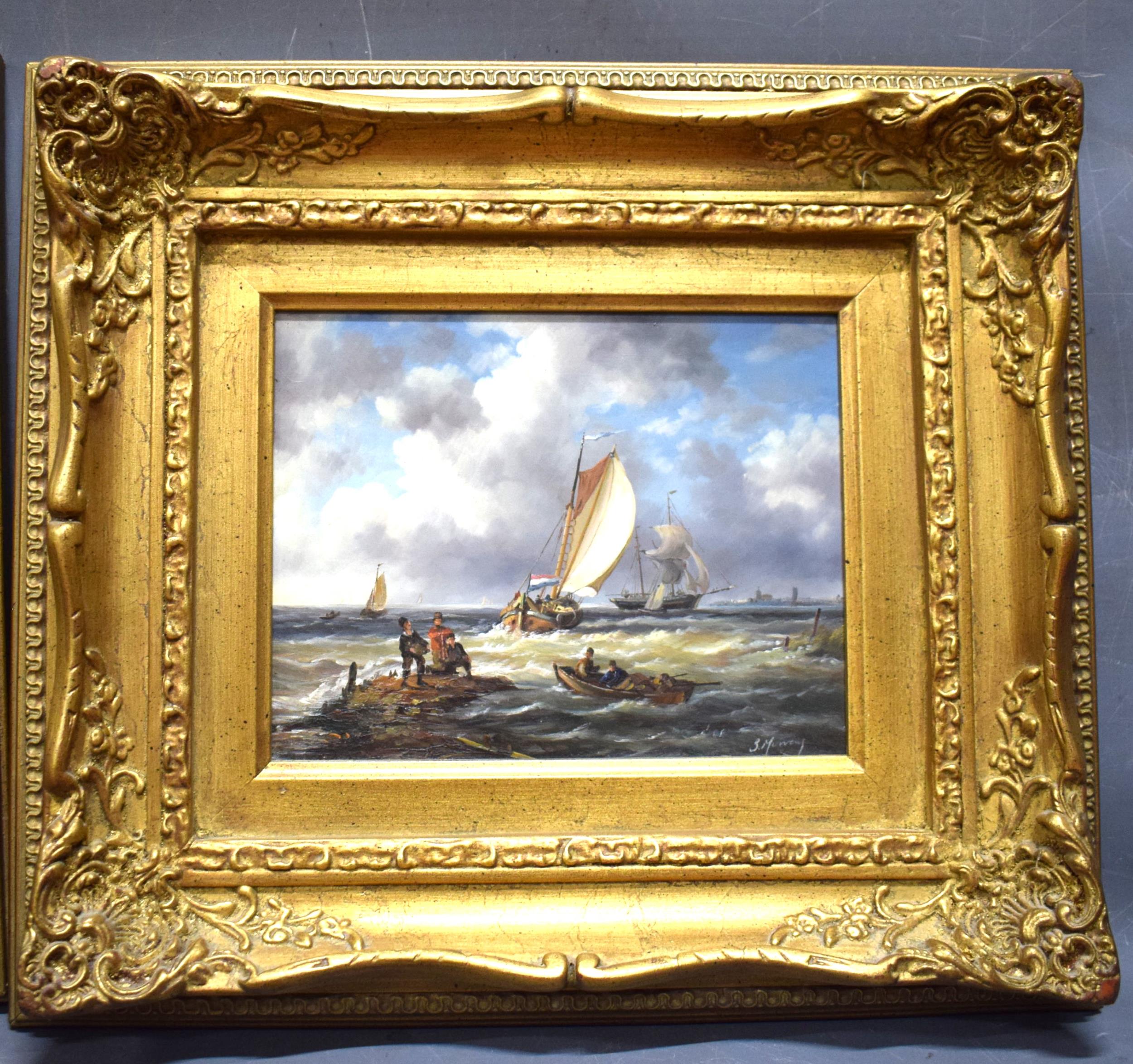Pair of Oil on Board with CoA to reverse sides,  seascapes.  See photos. S2 - Image 2 of 5