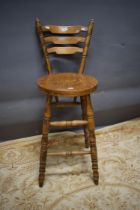 Bar stool with turned legs. See photos. S2