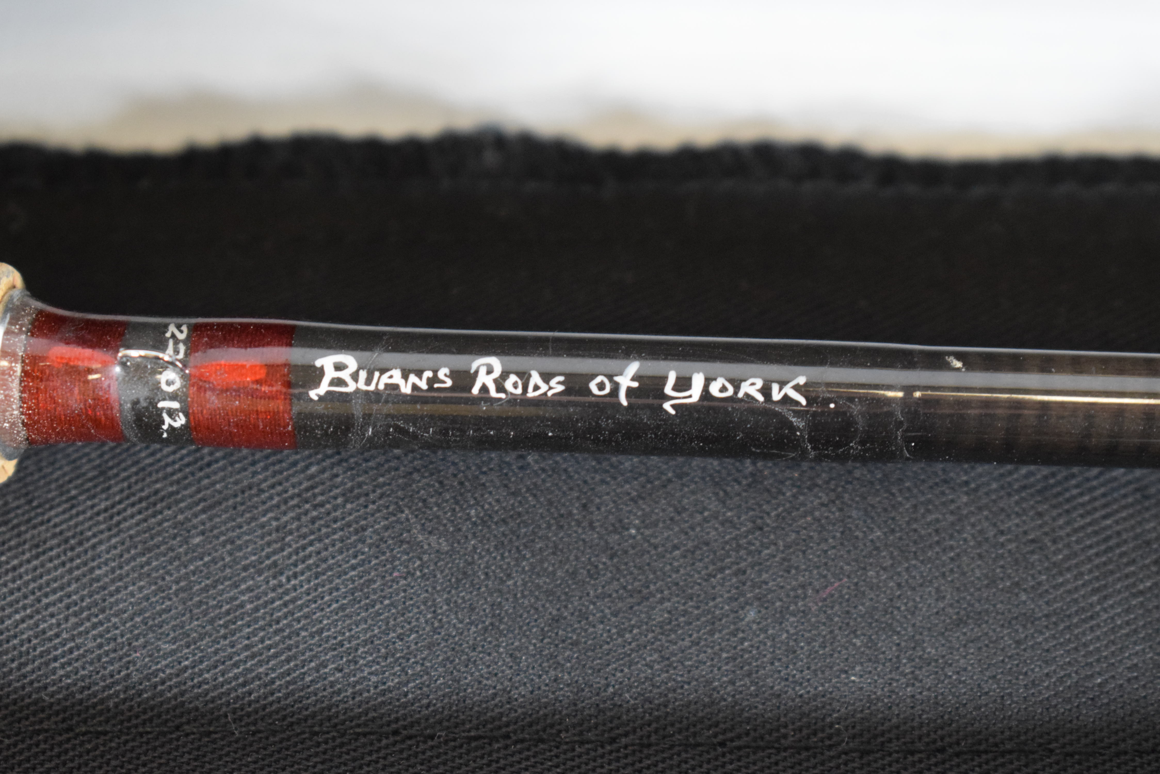 Burns of York, The Lorhic, 9ft Four piece fly rod,  hand built by Chas Burns.  Soft Carry Case and h