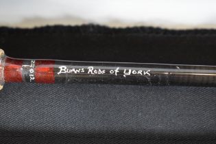 Burns of York, The Lorhic, 9ft Four piece fly rod,  hand built by Chas Burns.  Soft Carry Case and h