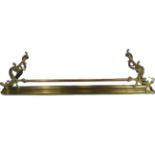 Lovely Old ornate brass fireside fender which measures approx 50 x 14 inches. 11 inches tall. See ph