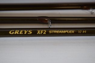 Greys XF2 Streamflex 10ft Four piece fly rod. With hard case.