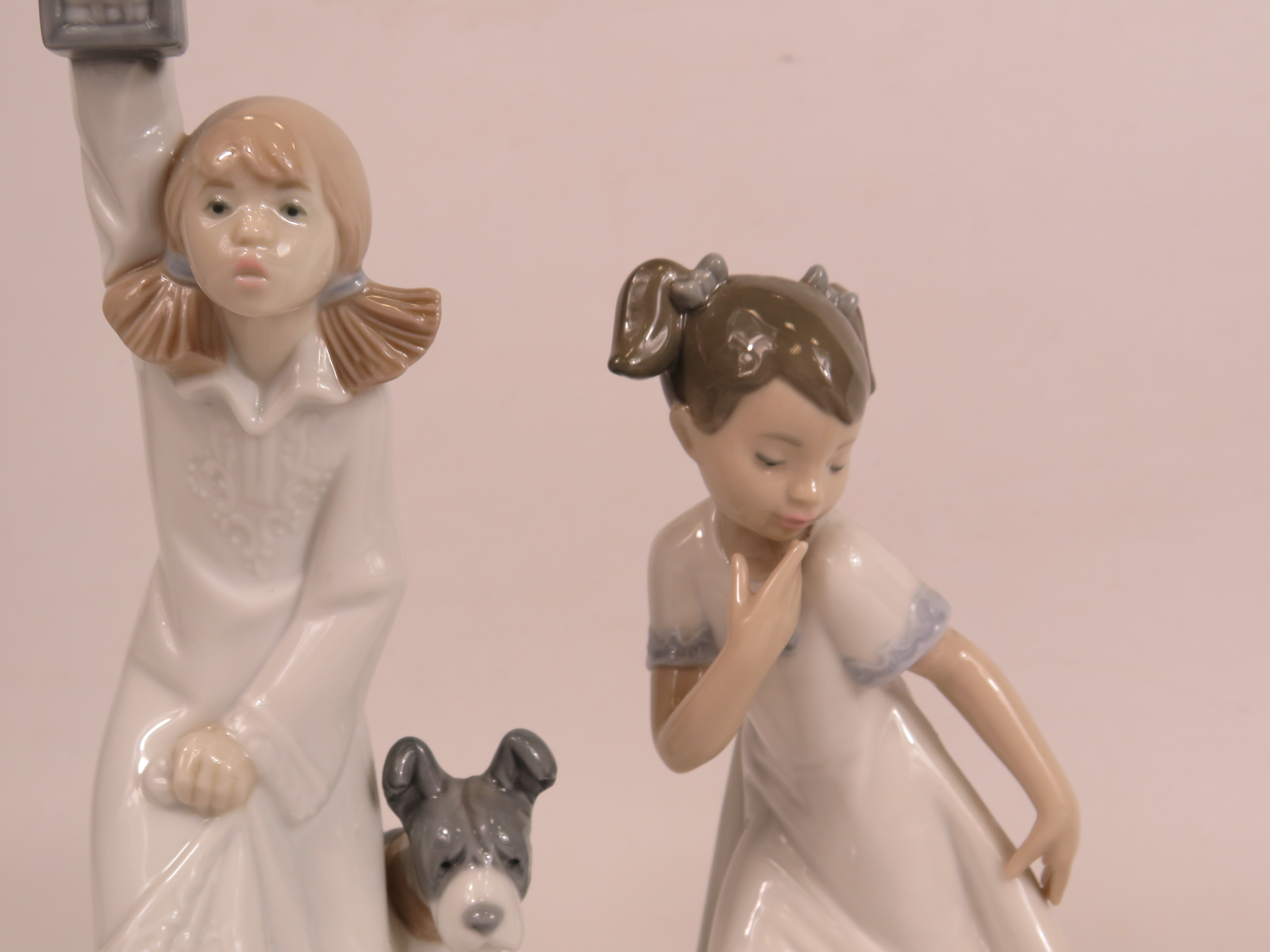 3 Nao figurines of girls with puppies the tallest stand 22cm. - Image 2 of 4