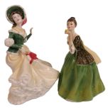 2 Royal Doulton figurines Christmas day 2002 HN 4422 Fleur HN 2368, The tallest stands 22cm.