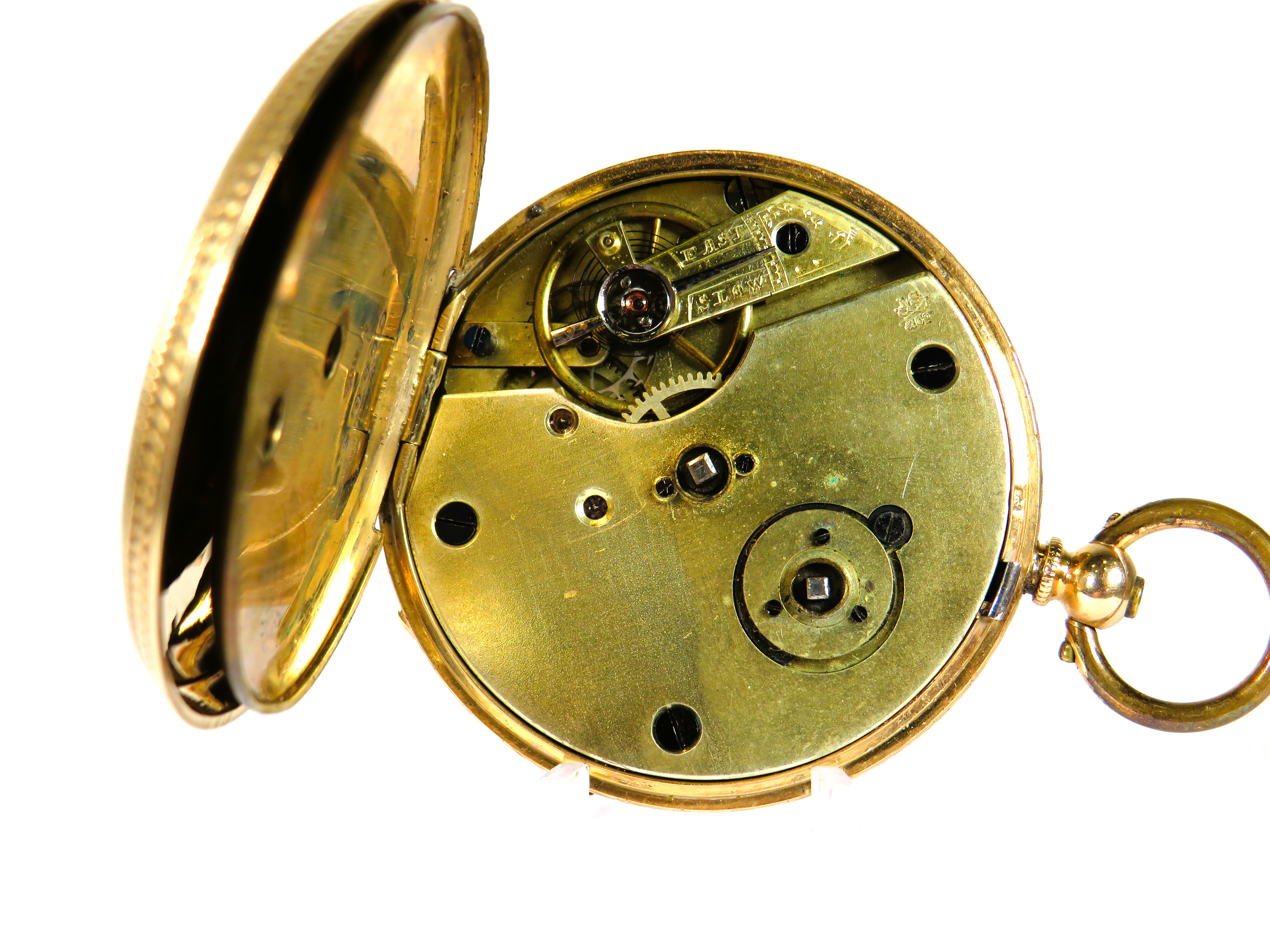 14ct Yellow Gold Bodied Pocket watch with Gold tone back and front. Comes with two keys, intermitten - Image 6 of 6