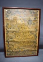 Vintage style Map of England and Wales set in a wood frame. Measures approx 39 x 28 inches.   See ph