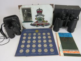 Mixed Lot to inlcude Super Zenith 10 x 50 Binoculars plus other set along with military plaque and c