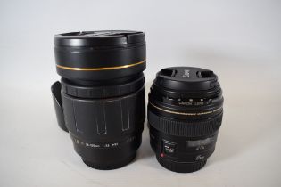 Tamron SP AF LD 28-105mm lens plus Canon EF 85mm lens. See photos. 
