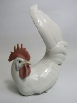 Vintage Lladro Rooster figurine, 18.5cm tall. Very minor chip to tail see photos.