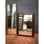 Two framed bevelled edged Mirrors, Largest 50 x 17 inches. See photos.  S2