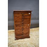 Collectors cabinet with ten drawers. H:32 x W:18 x D:16 Inches. See photos.  S2