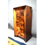 Unusual and Heavy Block of drawers with concave front.  Ten Block Drawers, Indonesian Made.   H:43 x