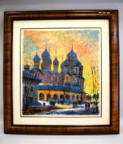Large Framed Under Glass Original Watercolour & Acrylic painting of Rostov Kremlin by Anatol Krasnya