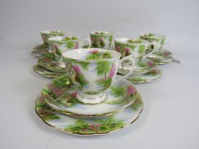 Royal Albert "The old Mill" part teaset, 6 cups, 6 saucers and 6 side plates.