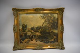 Fancy Framed Oilised print of Constables Flatford Mill 25 x 29 inches. See photos. S2