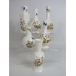 6 Anysley Cottage Garden vases, the tallest stands 17cm.