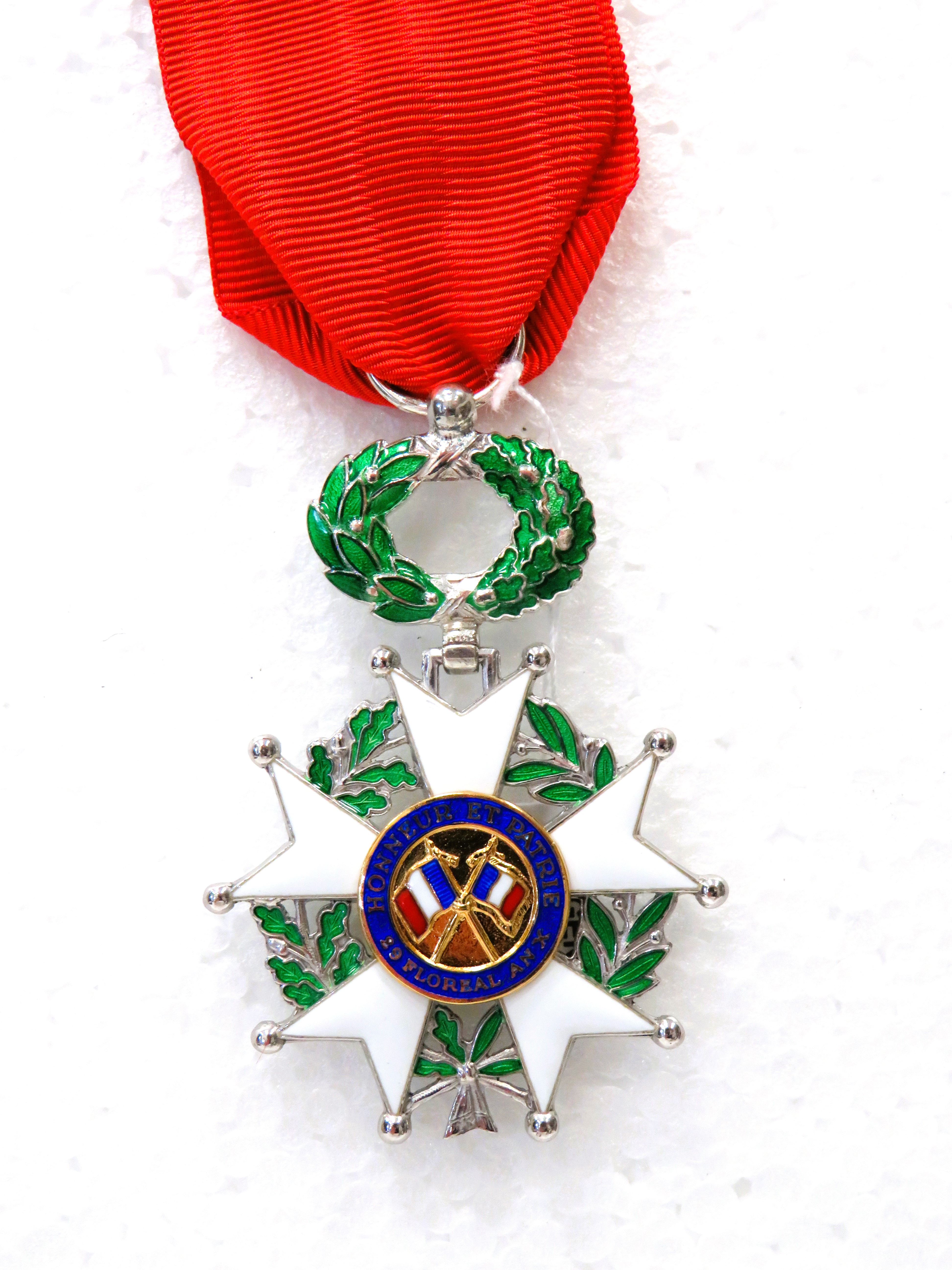 Ordre National de la Legion d'honneur e Patrie 29, Floreal ANX. Silver and Enamel Medal by Arthus Be