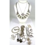 Good Mixed Silver Lot to include pendants, Chains, Bracelet, Earrings etc. see photos. 