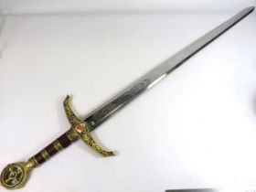 Very Large Film Replica of the Robin Hood Sword made from Stainless steel by United Cutlery. Jewel s