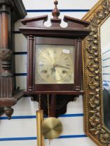 Highland mechanical Wall Clock with faux weights. In running order but fault to chiming mechanism. S