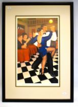 Large Beryl Cook Ltd Edition Print Signed in pencil by artist. 418/650 'Tango Dancers' 28 x 2