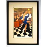 Large Beryl Cook Ltd Edition Print  Signed in pencil by artist.  418/650     'Tango Dancers'  28 x 2