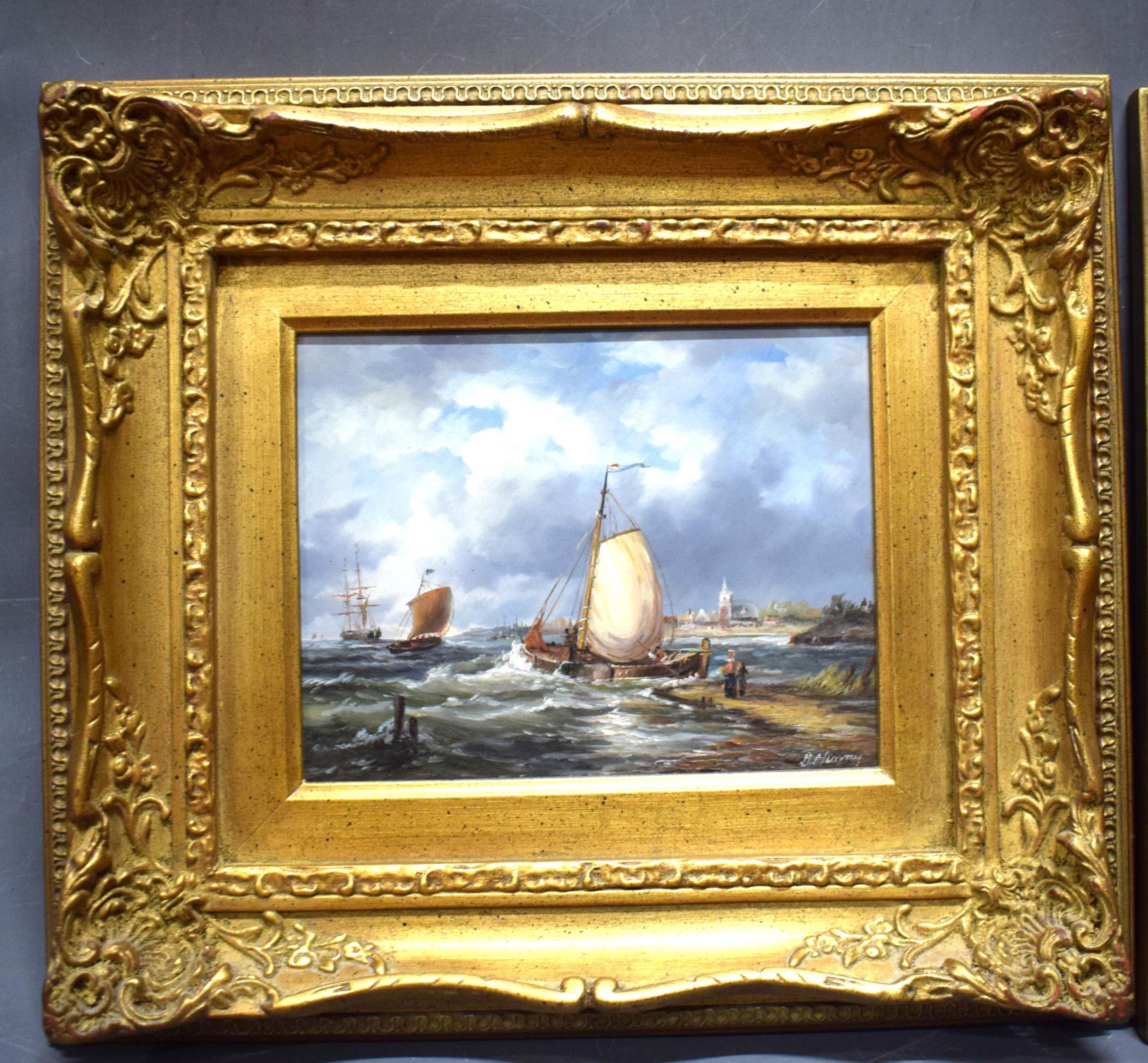 Pair of Oil on Board with CoA to reverse sides,  seascapes.  See photos. S2 - Image 3 of 5