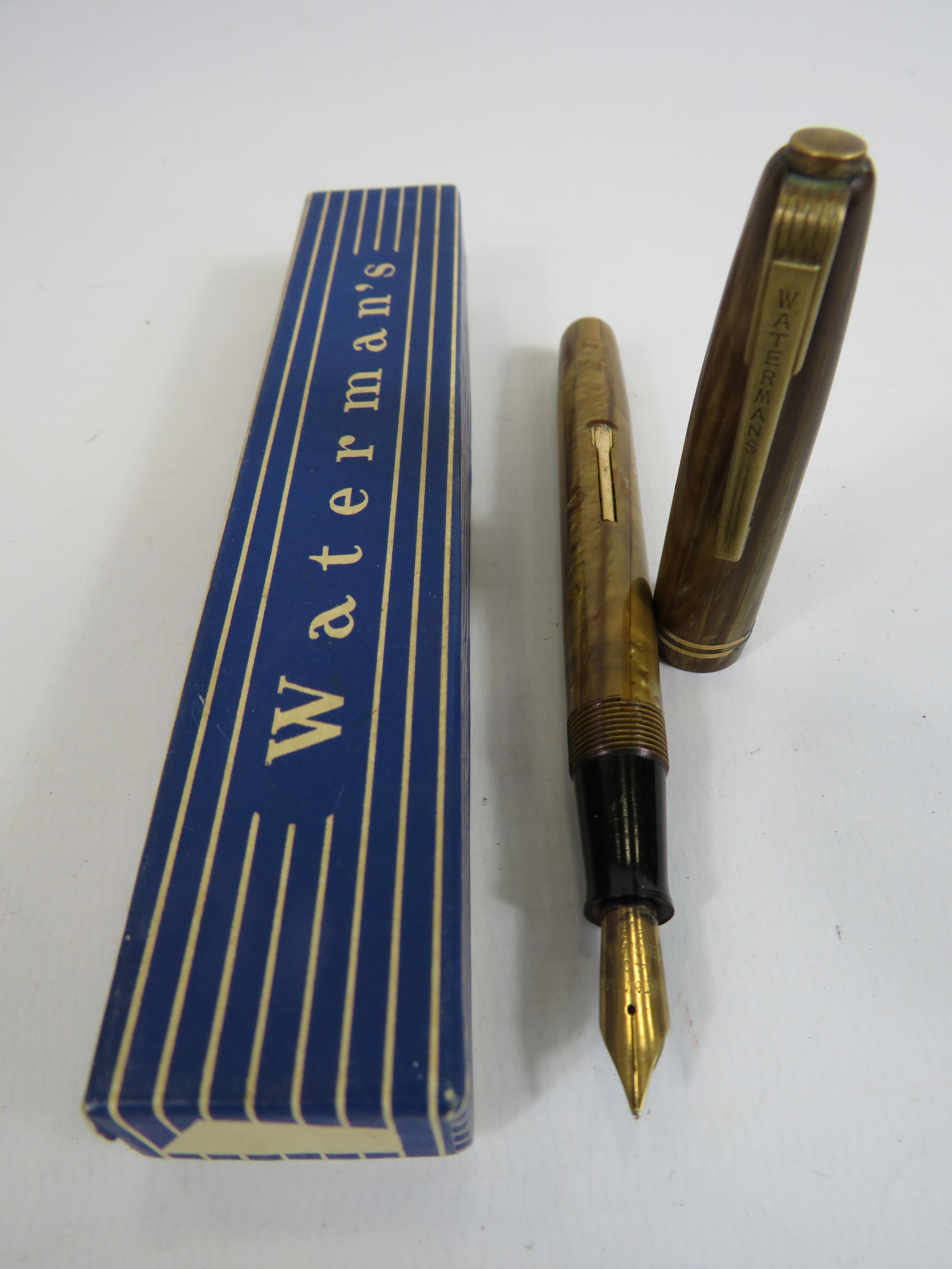 Vintage Watermans 503 fountain pen 14k gold nib and original box.