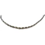 14ct White Gold Diamond set bracelet, 7 inches long.  Total weight 11.2g