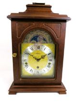 Franz Hermle Two Jewel Bracket Clock with Silvered dial and moon phase. in excellent running order w