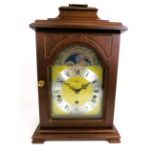 Franz Hermle Two Jewel Bracket Clock with Silvered dial and moon phase. in excellent running order w