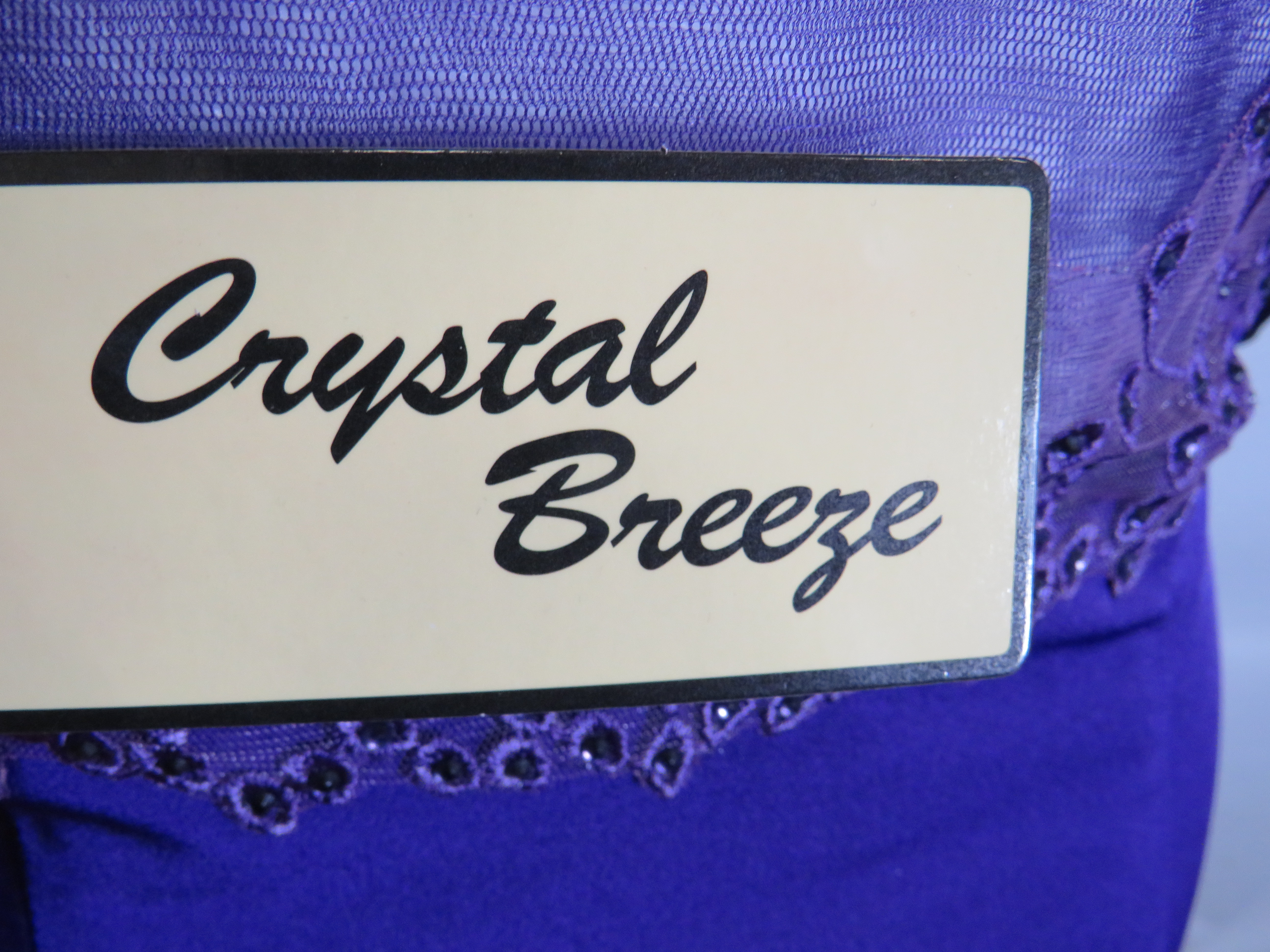 As New and unused Prom Dress or Ball Gown by Crystal Breeze in Purple. Side zip. UK size 14.  See ph - Image 5 of 6