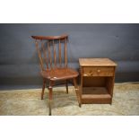 Stick back vintage Kitchen Chair plus modern pine bedside cabinet.  See photos.  S2