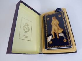 Full Unopened bottle of Limited edition Camus Napoleon Cognac in a blue gold Limoges bottle and