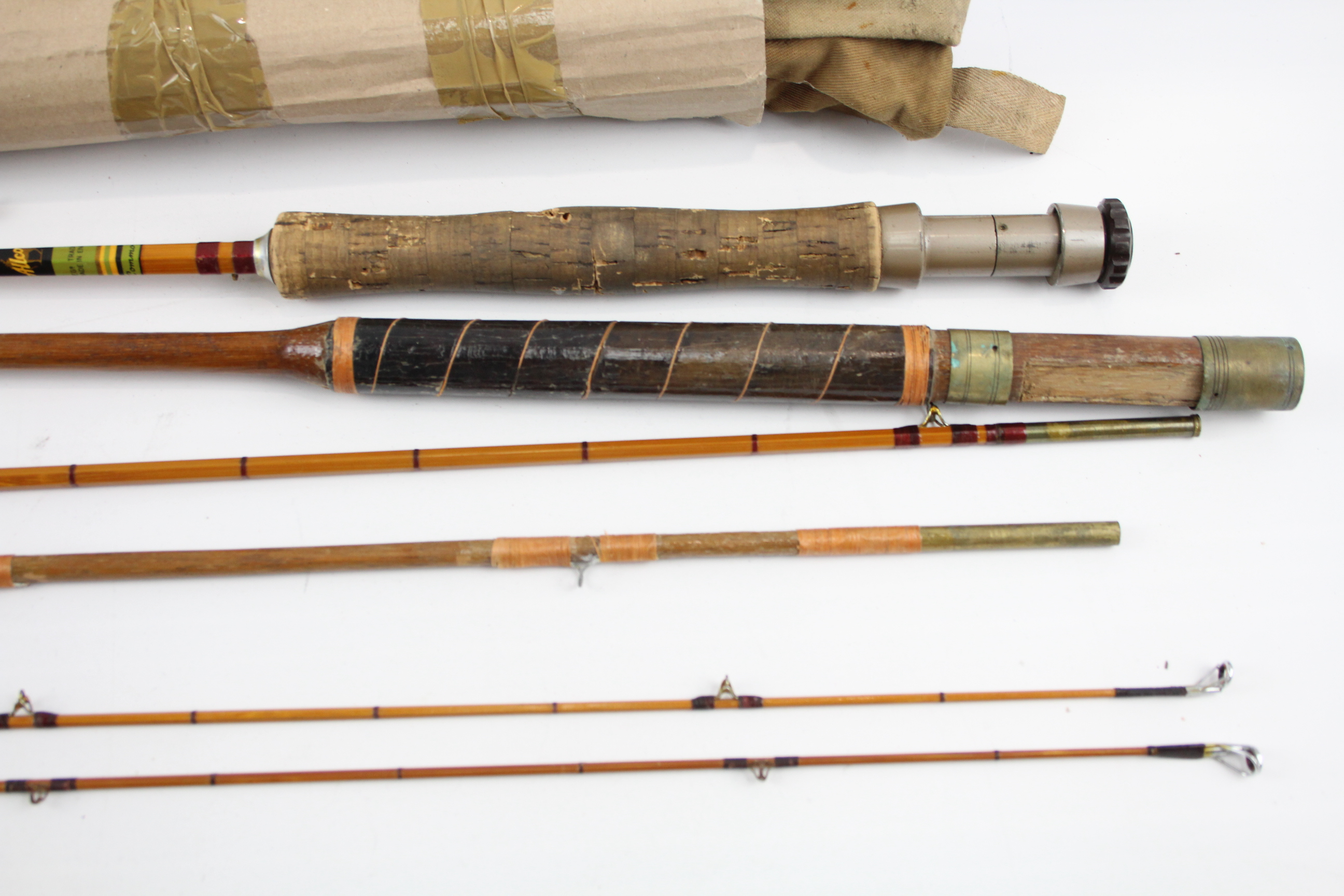 2 Vintage three pieces fishing rods, Split cane and wooden. - Image 7 of 7
