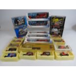 Selection of various boxed diecast vehicles, Motorbikes, lorries and cars.