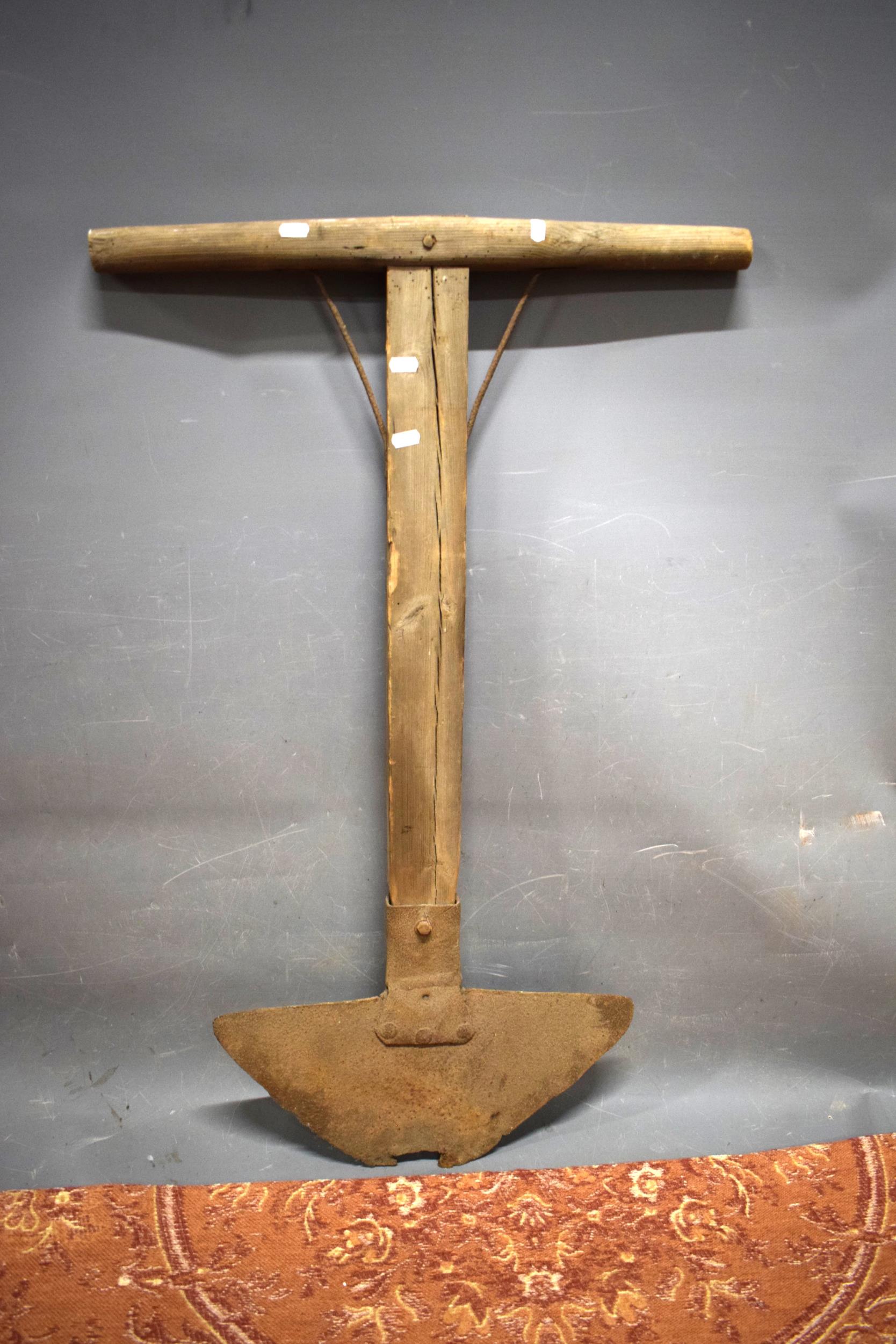 Antique Peat Cutter,  38 inches tall. See photos.  S2