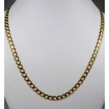 Pretty 9ct Yellow Gold Flat link Chain which measures approx 18 inches long.  Weighs 3.9g