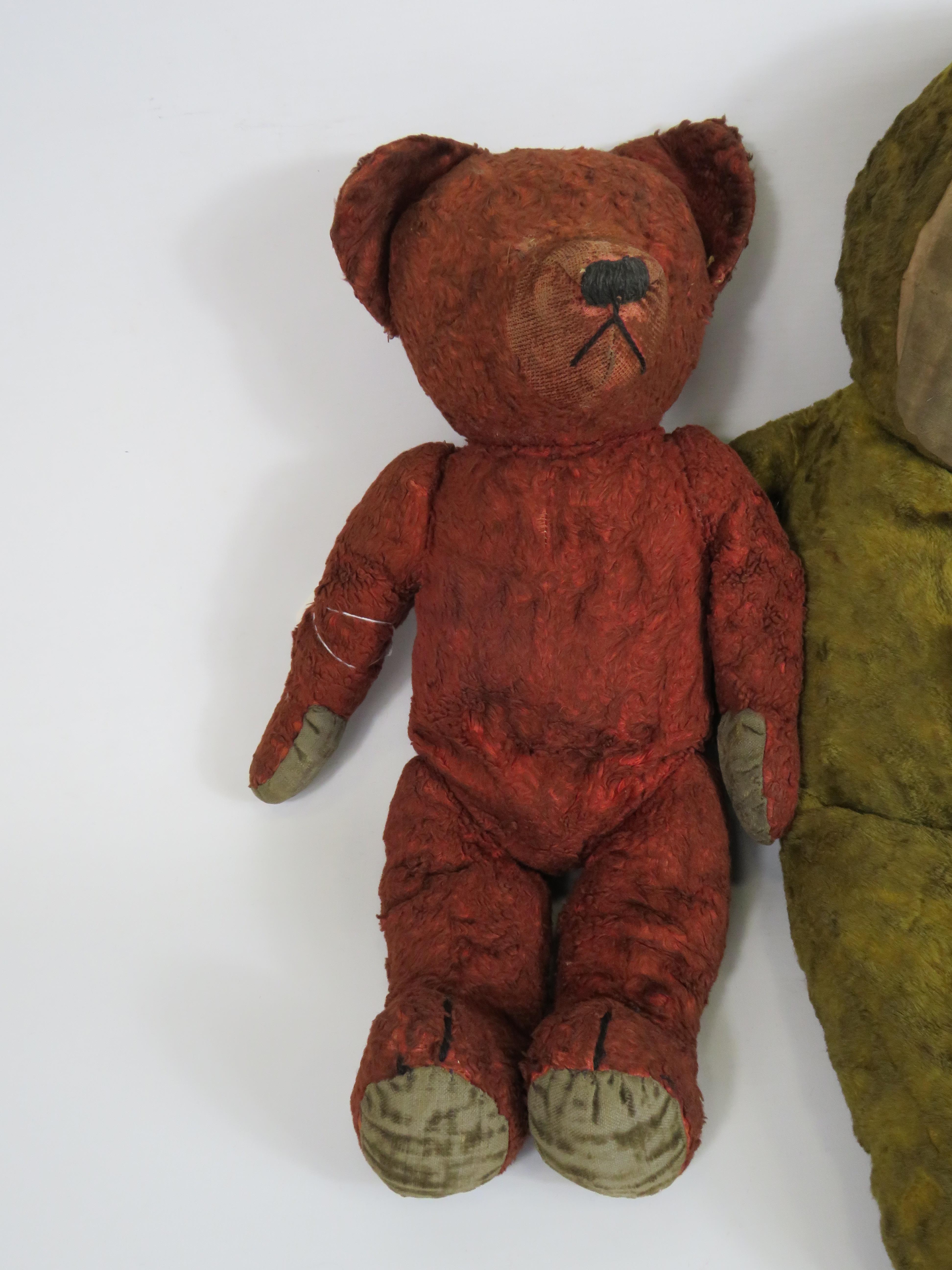 Antique teddy bear 15 inches long and Vintage Merrythought doll 18 inches long . - Bild 2 aus 3