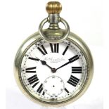 Chome cased Thomas Russell pocket watch, Chrome case, Swiss movement in running order. Subsidiary di