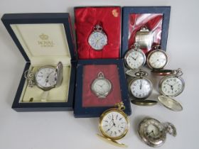 Job Lot Men's Collectors POCKET WATCHES Quartz Untested x 10 406374